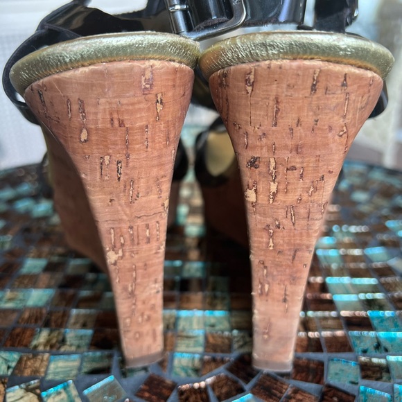 Michael Kors  Black patten wedge sandals - Picture 3 of 11